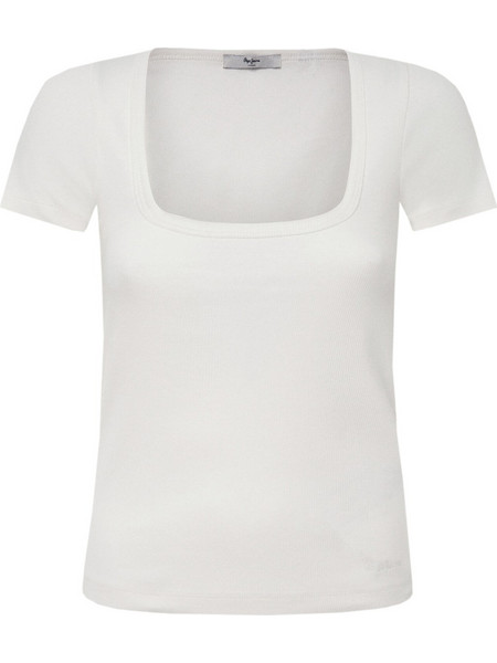 Pepe Jeans Edurne Γυναικείο Καλοκαιρινό Top Ριπ Λευκό PL505892-808