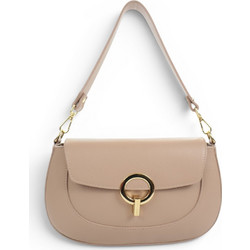 Passaggio Leather Γυναικεία Τσάντα Χιαστί Δερμάτινη Nude με Στενό Λουρί 5424-KR-07