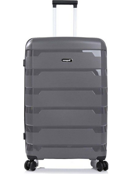 Seagull SG180 Βαλίτσα Μεγάλη 74x48x30cm με 4 Ρόδες Γκρι