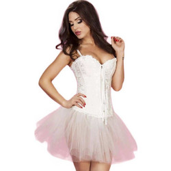 Chilirose Sexy Κορσές με Δαντέλα Λευκός 3155