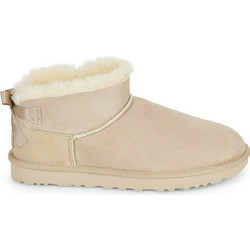 UGG Ultra Mini Bailey Bow Γυναικεία Μποτάκια Suede Μπεζ με Γούνα 1185491-SAN