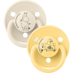 BIBS De Lux Moomin Moomintroll Πιπίλες Σιλικόνης 0-36m Ivory Pale Butter 2τμχ