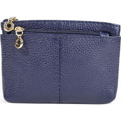 Passaggio Leather Μικρό Δερμάτινο Γυναικείο Πορτοφόλι με Φερμουάρ Royal Blue 9351-PG-11