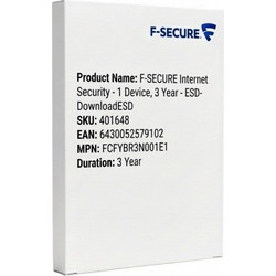 F-SECURE Internet Security για 1 Συσκευή και 3 Έτη Χρήσης (Ηλεκτρονική Άδεια)