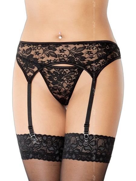 Softline Ζαρτιέρες με Δαντέλα See Through Μαύρες 5906340714780