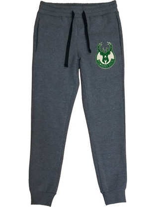Bigbong Milwaukee Bucks Ανδρικό Παντελόνι Φόρμας με Λάστιχο Ανθρακί B3-51