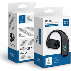 Blue Star Star Hook Ακουστικό Bluetooth Open Ear Black