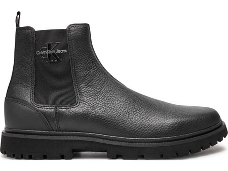 Calvin Klein Ανδρικά Chelsea Μποτάκια Δερμάτινα Μαύρα YM0YM00750-0GJ