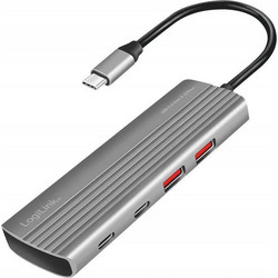 LogiLink UA0414 USB Hub 3.1 USB-C με 7 Θύρες USB-A / USB-C & Εξωτερική Παροχή Ρεύματος