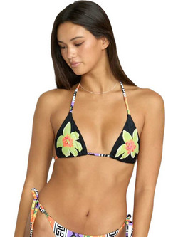 Volcom Starlight Glow Bikini Top Τριγωνάκι Μαύρο Πράσινο Πορτοκαλί O1422501-VBK
