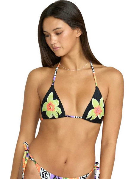 Volcom Starlight Glow Bikini Top Τριγωνάκι Μαύρο Πράσινο Πορτοκαλί O1422501-VBK