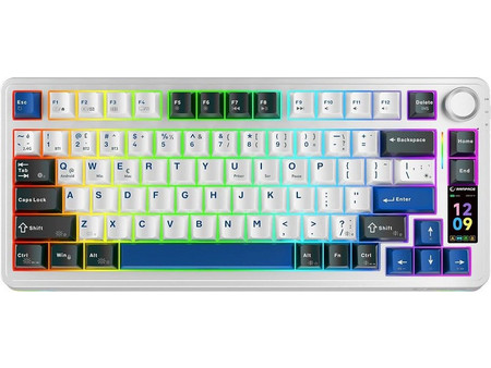 Rampage Quell Pro Ασύρματο Μηχανικό Gaming Πληκτρολόγιο TenKeyLess με LEOBOG Star Vector Διακόπτες RGB White Blue