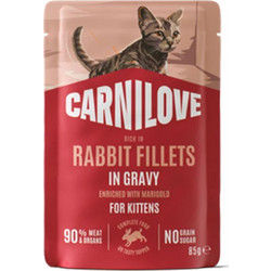 Carnilove Kittens Grain Free with Rabbit & Marigold in Gravy 85gr