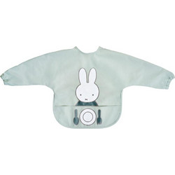 Miffy Αδιάβροχη Σαλιάρα Ποδιά με Αυτοκόλλητο Τσέπη & Μανίκια 6m+ Πράσινο Mint