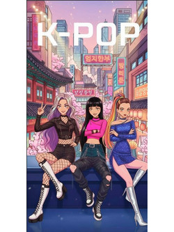 Kpop Παιδική Πετσέτα Θαλάσσης Microfiber Ροζ 70x140cm 91666