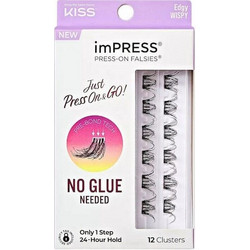 KiSS Impress Edgy Wispy 09 Falsies Βλεφαρίδες Τουφάκια Αυτοκόλλητες 12τμχ