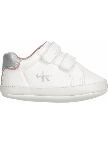 Calvin Klein Βρεφικά Sneakers Αγκαλιάς Άσπρο Γκρι V0A9-83380-1582-Y622