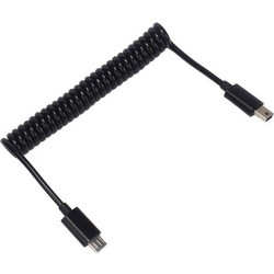 Powertech CAB-U124 Καλώδιο Spiral USB-B Micro Male 2.0 to USB-B Mini Male 1m Black