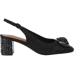 Kurt Geiger Γόβες Slingback με Χοντρό Χαμηλό Τακούνι & Στρας Μαύρες 6008000609-00