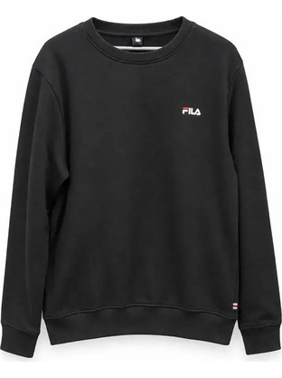 Fila Zelta Crew Neck Sweat Top Μαύρο Ανδρικό Αθλητικό Φούτερ Μαύρο APJPM26005