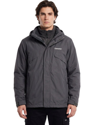 District75 Ανδρικό Μπουφάν Χειμωνιάτικο Puffer Ανθρακί 226MJA-991-073