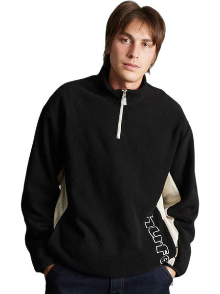 Huf Basecamp Ανδρικό Φούτερ Fleece Μαύρο FL00260