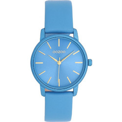 Oozoo Timepieces Γυναικείο Ρολόι με Γαλάζιο Δερμάτινο Λουράκι C11732