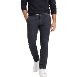 Fynch Hatton Textured Ανδρικό Παντελόνι Chino Ελαστικό Κανονική Εφαρμογή Navy Μπλε 16102810-688
