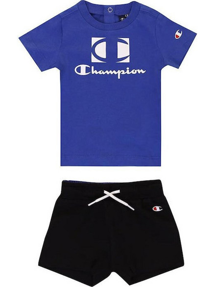 Champion Βρεφικό Σετ για Αγόρι Καλοκαιρινό Royal Blue Μαύρο 306379-BS071