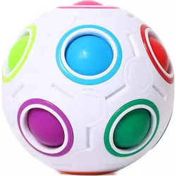 Football Ball Rainbow Fidget Cube Λευκό