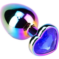 Guilty Toys Heart Rainbow Small Πρωκτική Σφήνα Diamond Plug 7cm Μπλε