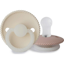 Frigg Rope Πιπίλες Σιλικόνης Νυκτός 0-6m Blush Night Cream Night 2τμχ
