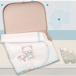 Baby Oliver Des 212 Αδιάβροχο Σελτεδάκι Αλλαξιέρας Μωρού 100% Βαμβακερό Λευκό Γαλάζιο 50x70cm