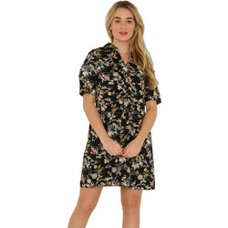 Ba & Sh Mini Καλοκαιρινό Καθημερινό Φόρεμα Floral Κρουαζέ Μαύρο 1E22FILL