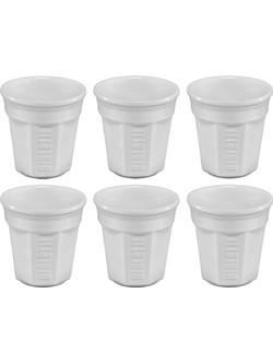Bialetti Σετ Φλιτζάνια Espresso & Ελληνικού Καφέ Πορσελάνης Λευκά 60ml 6τμχ WSZBLTKUP0002