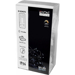Entac 50 Χριστουγεννιάτικα Λαμπάκια LED σε Σειρά Μπαταρίας Εξωτερικού Χώρου Ψυχρά Λευκά 5m ECL-IR-50CW