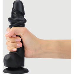 Sliding Skin Medium Ρεαλιστικό Dildo με Βεντούζα & Όρχεις 18cm Μαύρο