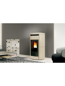 Edilkamin Kira 13++ Parchment Σόμπα Pellet Αεραγωγών Αερόθερμη 12.6kW
