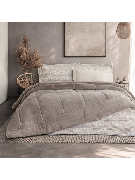 Nima Κουβερτοπάπλωμα Υπέρδιπλο 160x220 Cira Cigar Beige