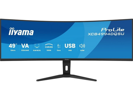 iiyama ProLite XCB4994DQSU-B1 Ultrawide VA HDR Curved Monitor 49" 5120x1440 (Dual QHD 5K) 120Hz 2ms