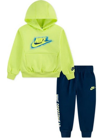 Nike Παιδικό Σετ Φόρμας Lime Navy Μπλε 66N482-U48