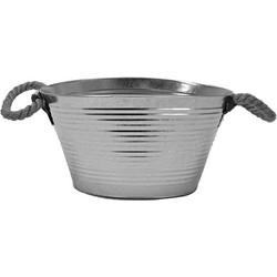 Plastona Κασπώ Κουβάς Μεταλλικό Ασημί 35x25x20cm 00.05.5979