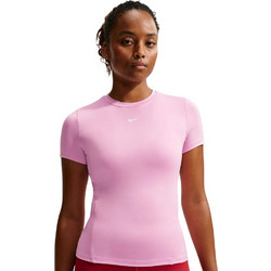 Nike One Fitted Γυναικείο Αθλητικό T-Shirt Ροζ IR1895-621