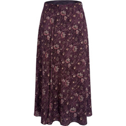Funky Buddha Μίντι Φούστα Υφασμάτινη Ψηλόμεση A-Γραμμή Floral Μπορντό FBL014-125-14