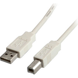 Roline S3101-100 Καλώδιο USB-B Male 2.0 to USB-A Male 0.8m White