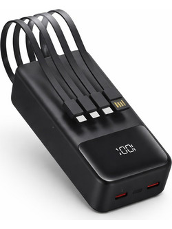 Takemore P863 Power Bank 30000mAh 22.5W με Ενσωματωμένα Καλώδια USB-C Lightning & micro USB Power Delivery Black