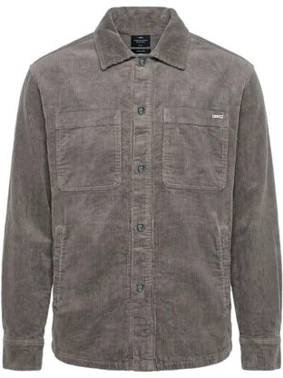Funky Buddha Ανδρικό Πουκάμισο Κοτλέ Μακρυμάνικο Overshirt Καφέ FBM014-035-05