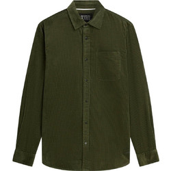 Scotch & Soda Ανδρικό Πουκάμισο Βαμβακερό Μακρυμάνικο Κανονική Γραμμή Overshirt Χακί 183699-300