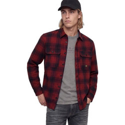 Jack & Jones Ανδρικό Πουκάμισο Βαμβακερό Καρό Μακρυμάνικο Κανονική Γραμμή Overshirt Μπορντό 12301357