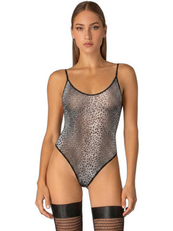 Milena By Paris Sexy Κορμάκι String See Through Μαύρο Γκρι 2551